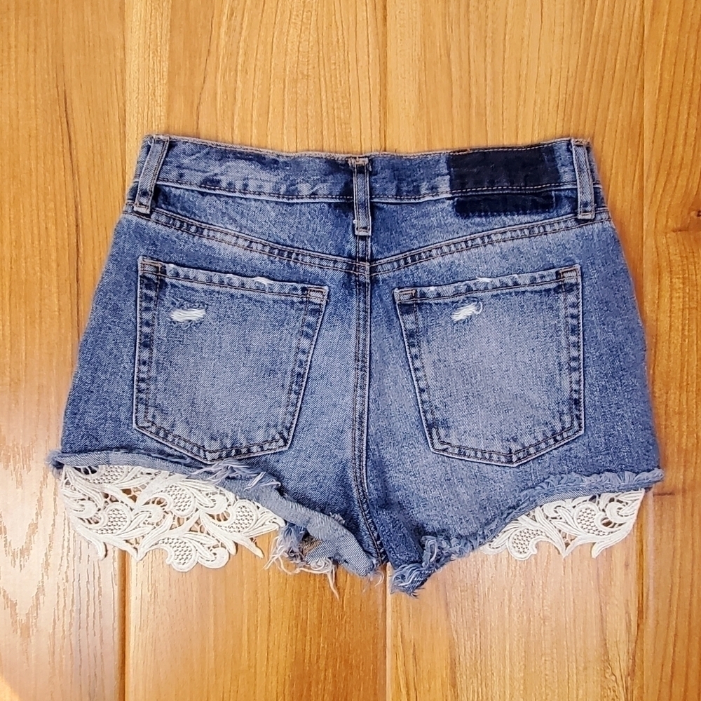 AEROPOSTALE HIGH RISE DENIM SHORTS - Picture 2 of 6